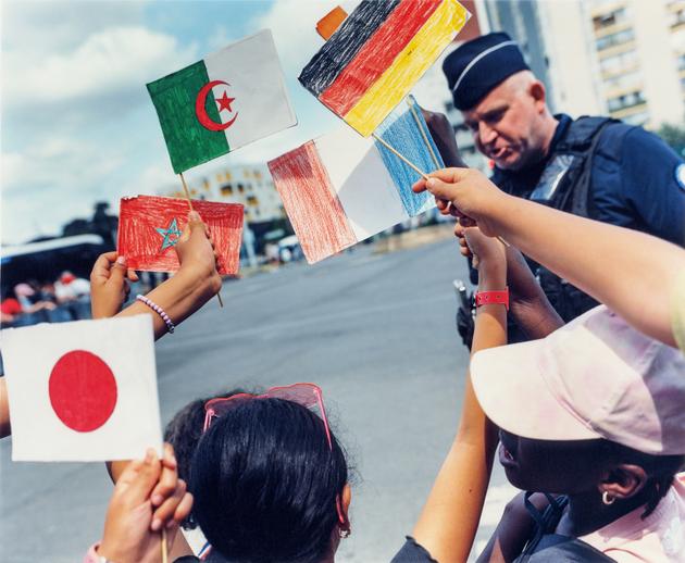 The torch relay in Gennevilliers (north of Paris) on July 24.