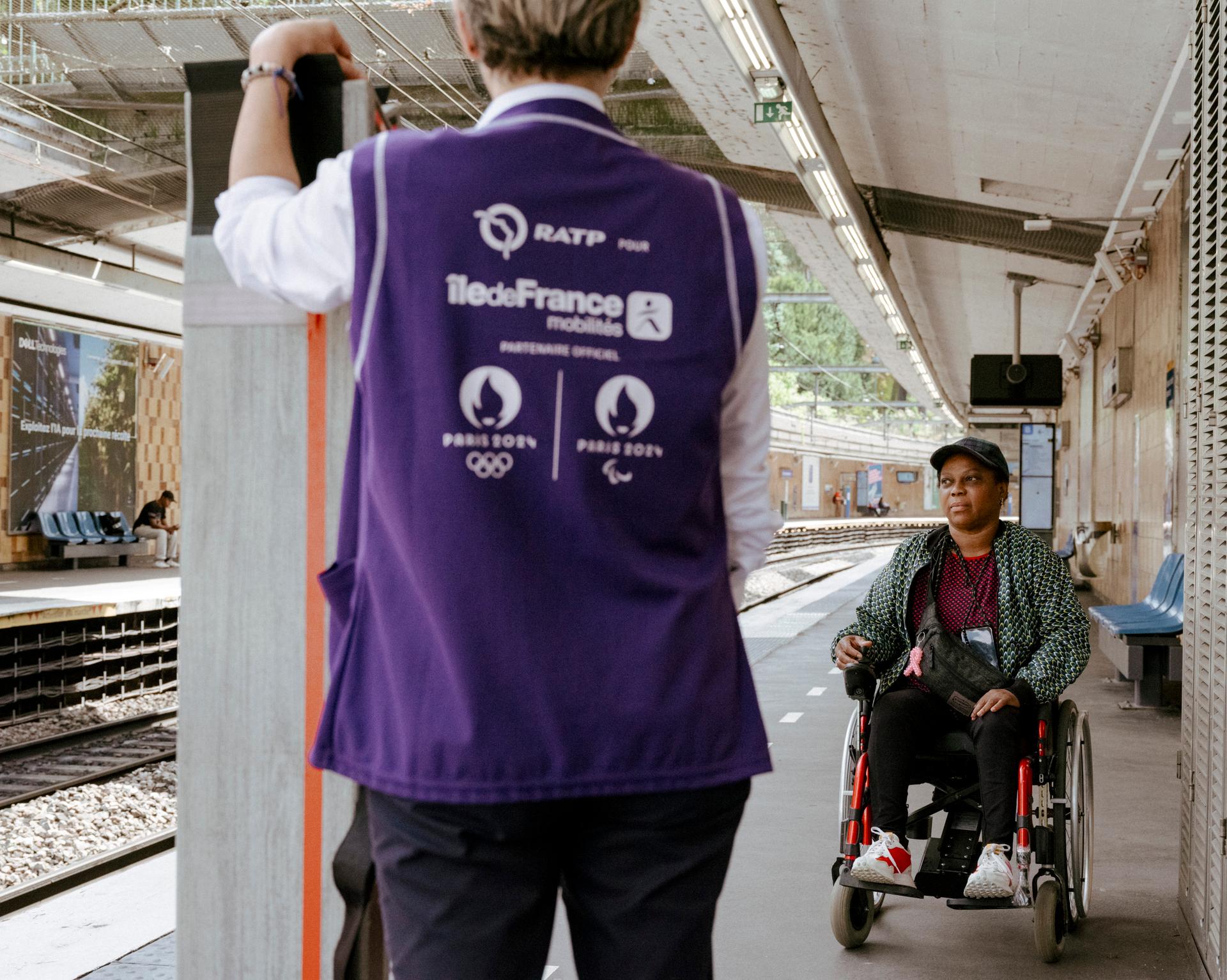Ndieme Lame, on the RER B platform, Paris, August 21, 2024.