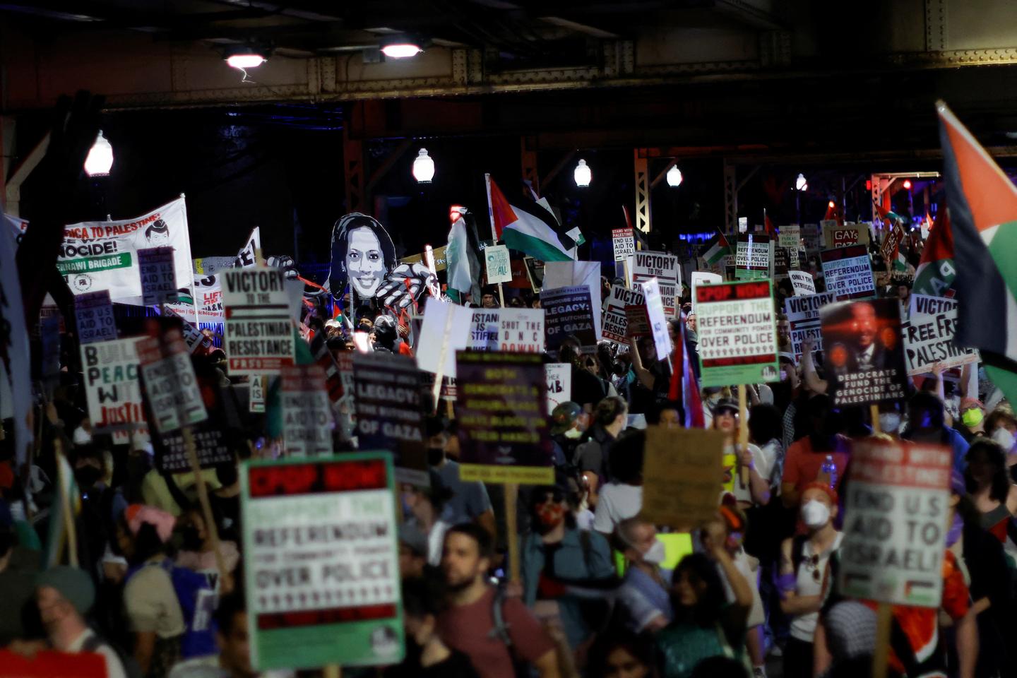 Kamala Harris sticks to Biden's line on Gaza, disappointing pro ...