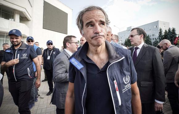 Le directeur général de l’Agence internationale de l’énergie atomique, Rafael Grossi, à Kourtchatov, près de la ville de Koursk, le 27 août 2024.