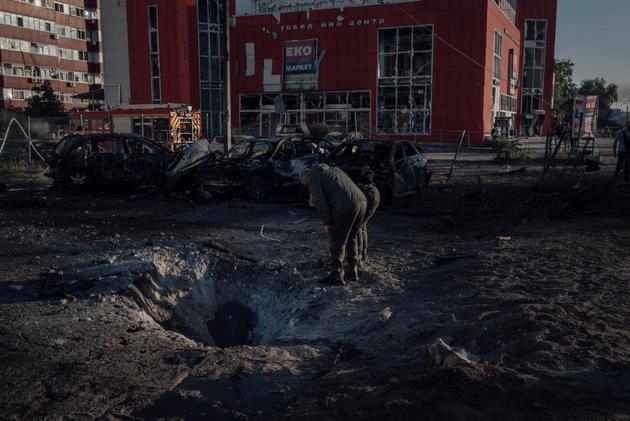 A bombardment hit the parking lot of a building in Sumy at around 6 am on August 17, 2024.