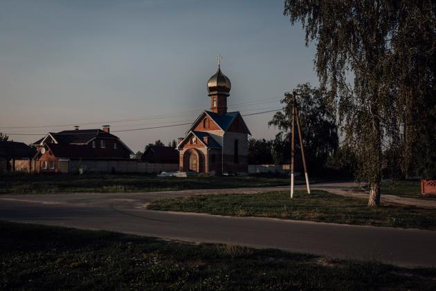 The church in the village of Kindrativka, less than 3 kilometers from Russia, on August 21, 2024.