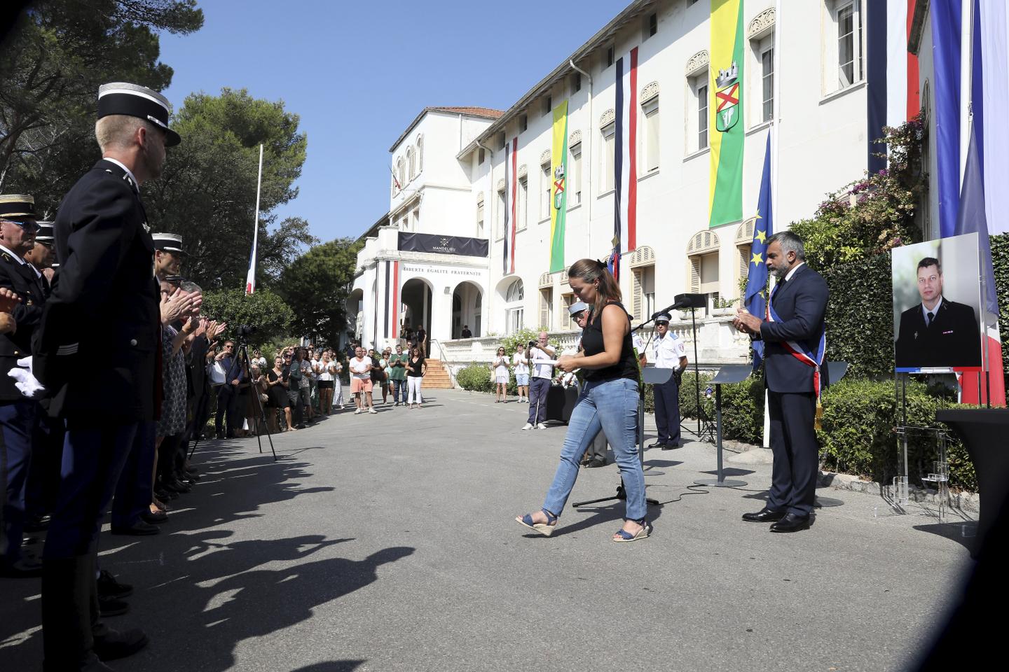 Wife of French gendarme killed by driver who refused to comply says 'France killed my husband'