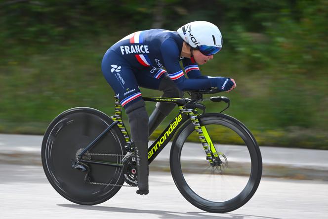 Elise Marc, lors des championnats du monde de para cyclisme sur route, à Baie-Comeau (Canada), le 12 août 2022