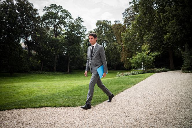 Gabriel Attal, alors premier ministre démissionnaire, à l’Elysée, le 23 août 2024.