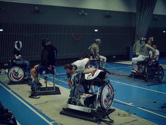 Une séance d'entraînement de l'équipe de France d'escrime, à l'INSEP (Institut National du Sport, de l'Expertise et de la Performance), à Paris, le 27 août 2024.