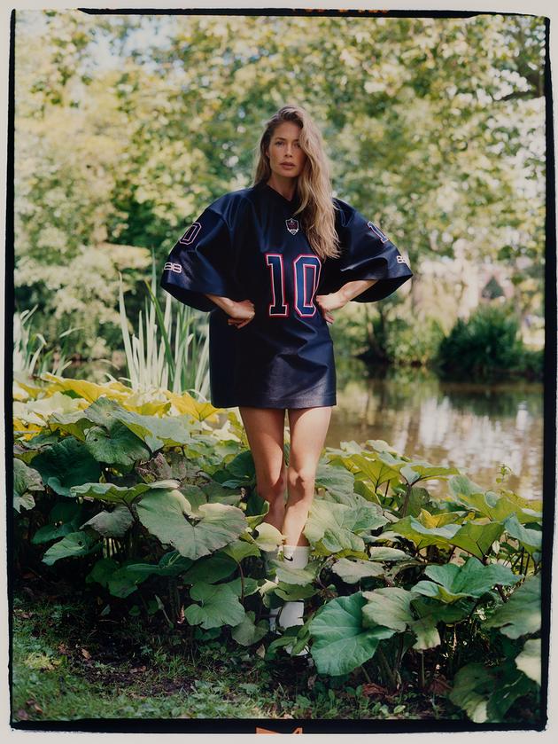 Cotton-blend dress, Balenciaga. Cotton socks, Nike.