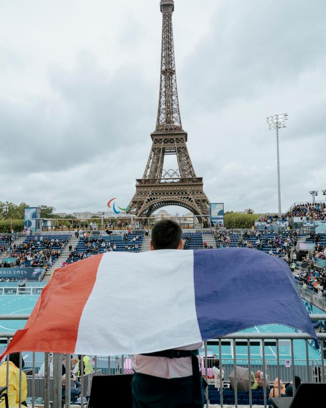 Les tribunes de l'Arena Champ-de-Mars, avant le match de demi-finale de cécifoot des Jeux Paralympiques entre la France et la Colombie, le 5 septembre 2024, à Paris.