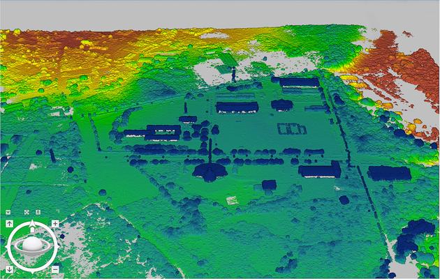 Image issue des données Lidar collectées au moyen d’un laser lors d’un survol aérien – qui permet de visualiser le relief de l’Eredo.