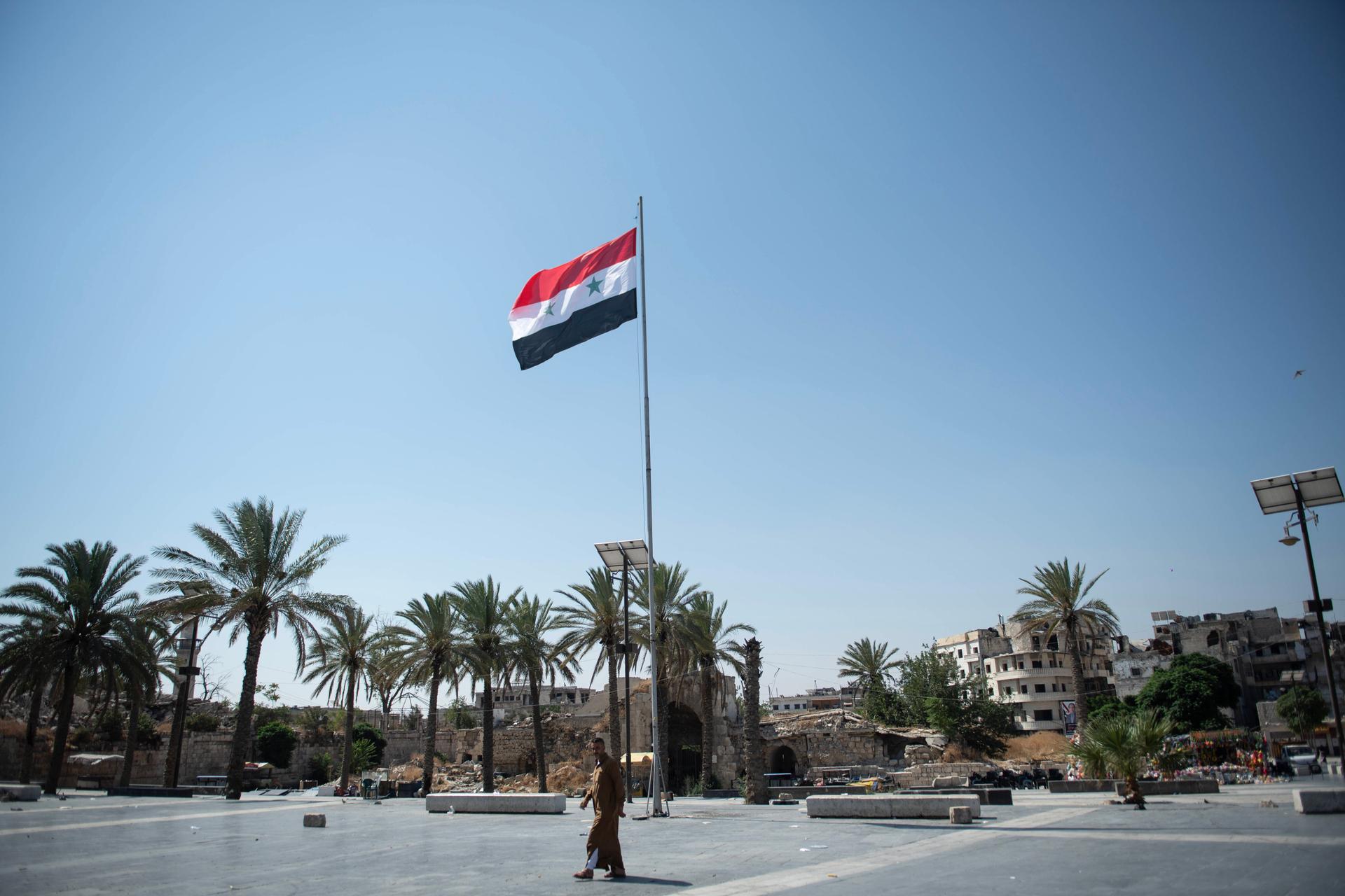 La citadelle et la vieille ville détruite d’Alep (Syrie), durant l’été 2024.