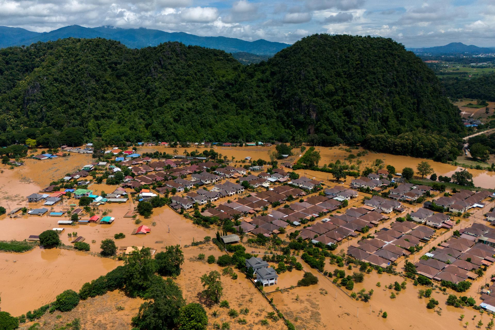An area flooded by Typhoon Yagi, Chiang Rai, Thailand, September 13, 2024.