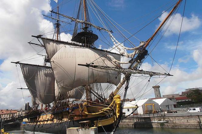 La frégate « L’Hermione », à Anglet (Pyrénées-Atlantiques).