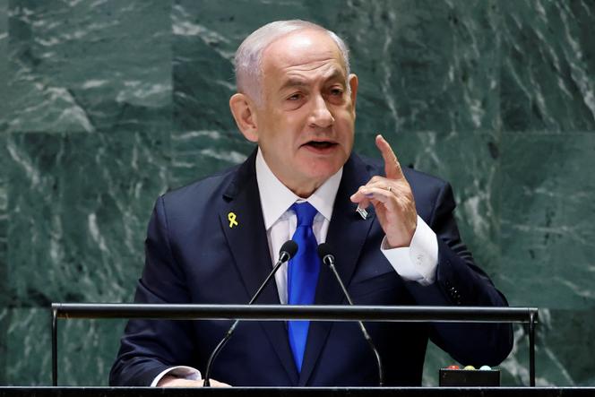 Benjamin Netanyahu, na sede da ONU em Nova York, 27 de setembro de 2024.