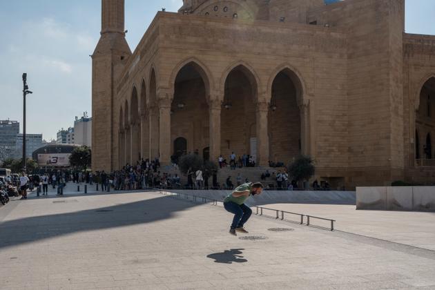 Après l’annonce de la mort de Hassan Nasrallah, place des Martyrs, à Beyrouth, le 28 septembre 2024.