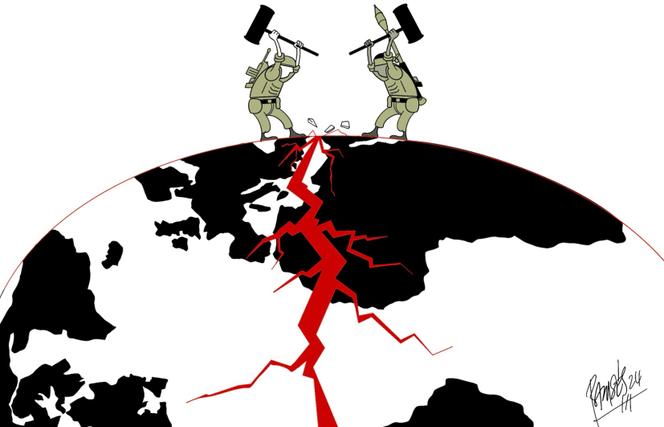 Dessin paru en « une » du « Monde » daté du 3 octobre 2024, signé par le dessinateur cubain Ramsès.