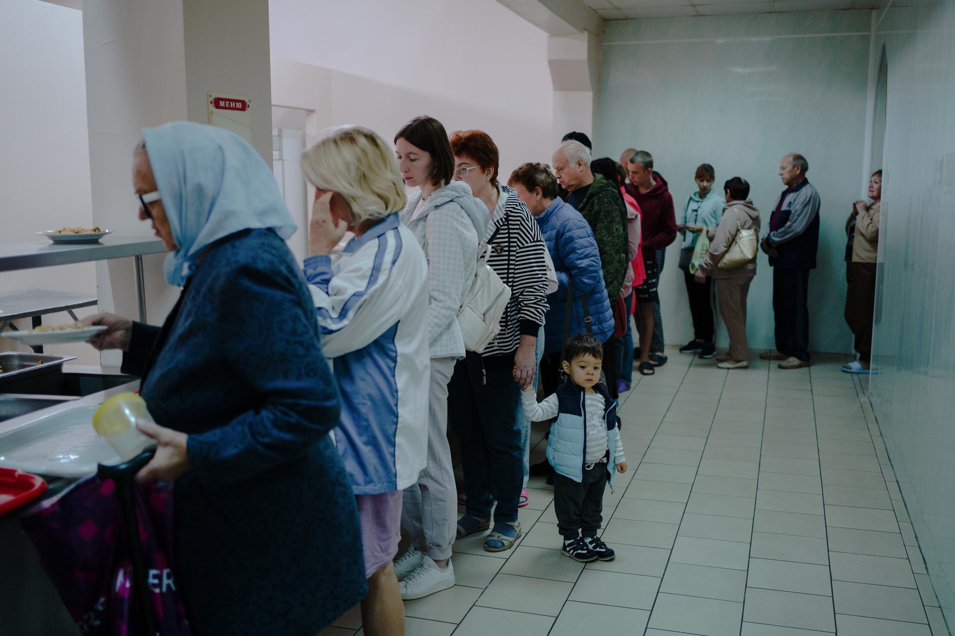 The cafeteria of the Agricultural Academy, where a temporary accommodation point for displaced people from the Kursk region has been established. Kursk, Russia, September 26, 2024.
