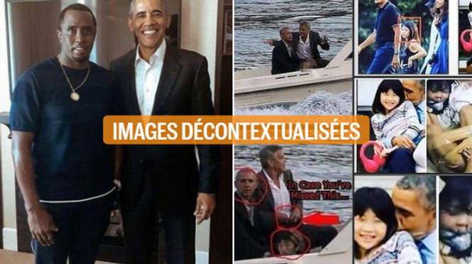 Un photomontage montre que Barack Obama aurait eu des comportements inappropriés avec une fillette, présentée comme sa victime.