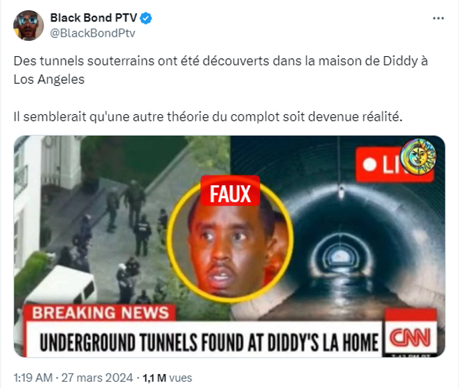 La rumeur de tunnels sous l’une des résidences de Diddy circule depuis mars. Elle est de nouveau partagée depuis son arrestation.