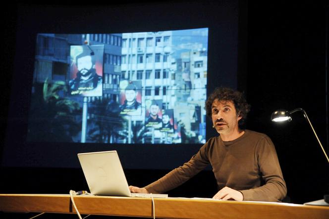 Rabih Mroué in 'The Inhabitants of Images,' presented at the Paris Fall Festival.