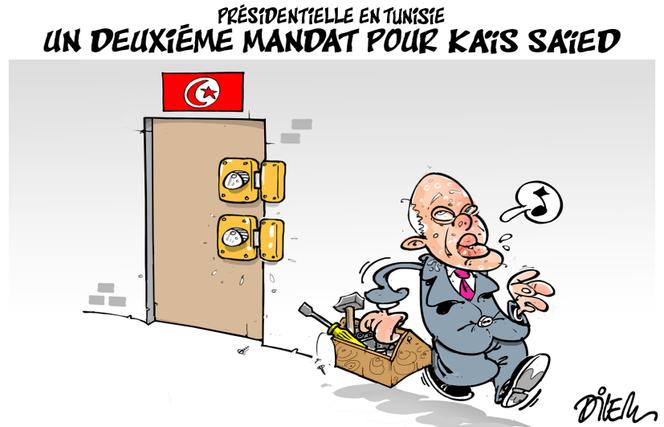 Dessin paru en « une » du « Monde » daté du 9 octobre 2024, signé par le dessinateur algérien Dilem.