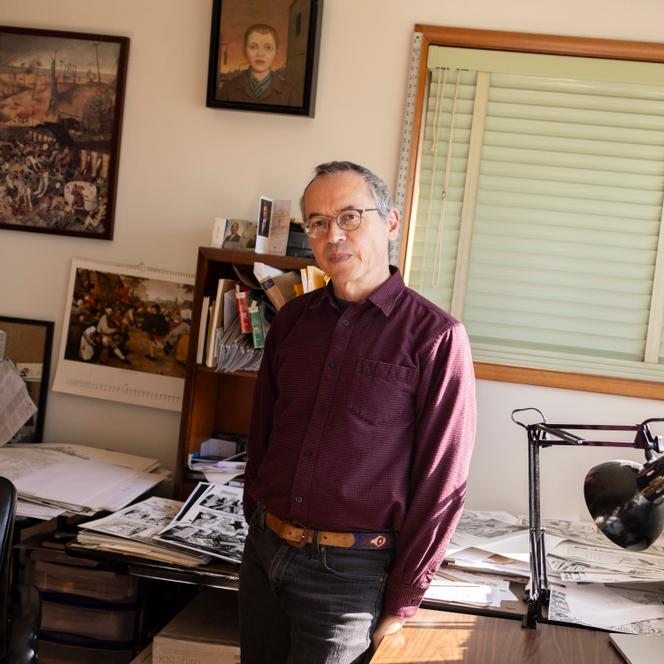 Joe Sacco em sua casa em Portland, Oregon, Estados Unidos, 7 de outubro de 2024.