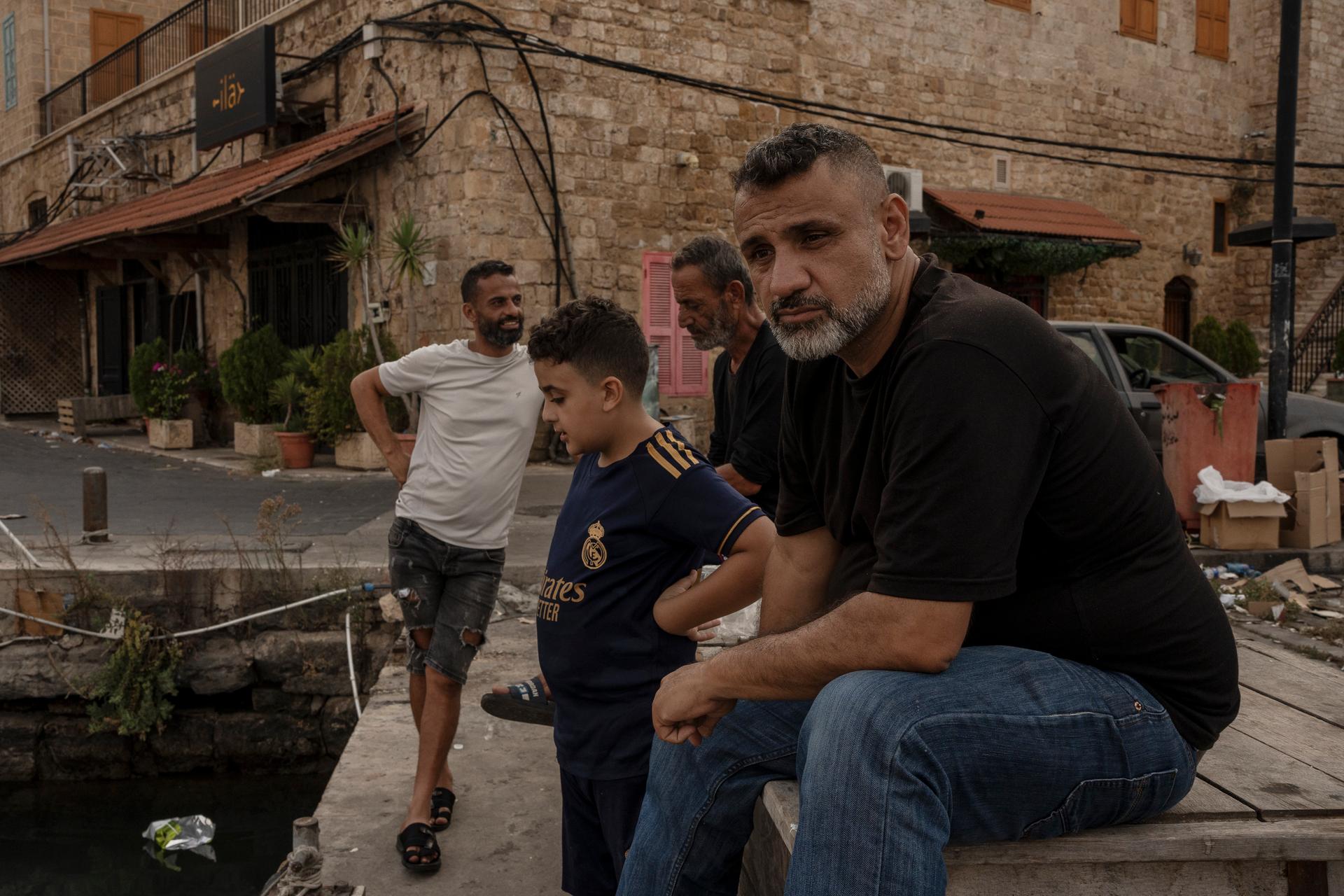 Hamdi Najdi, 46, who was displaced from al-Bass (on the outskirts of Tyre), lives with 31 members of his family in a house lent to him by a fisherman friend, who was himself displaced to Beirut, in the old town, in Tyre, Lebanon, on October 10, 2024.
