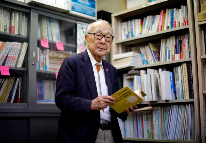 Terumi Tanaka, survivant du bombardement nucléaire sur Nagasaki et coprésident de Nihon Hidankyo, à Tokyo, le 30 juillet 2020.