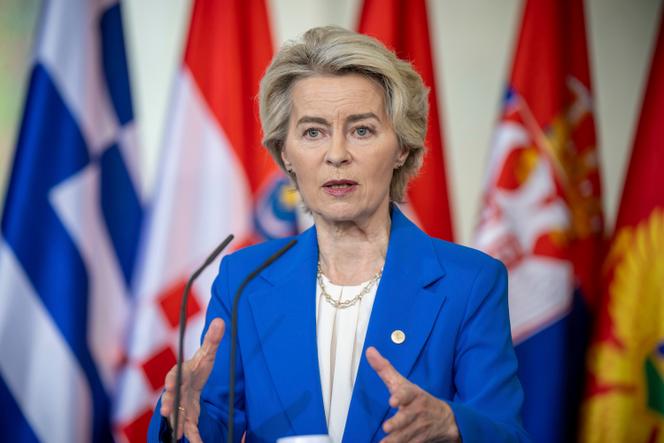 A Presidente da Comissão Europeia, Ursula von der Leyen, em Berlim, 14 de outubro de 2024. 