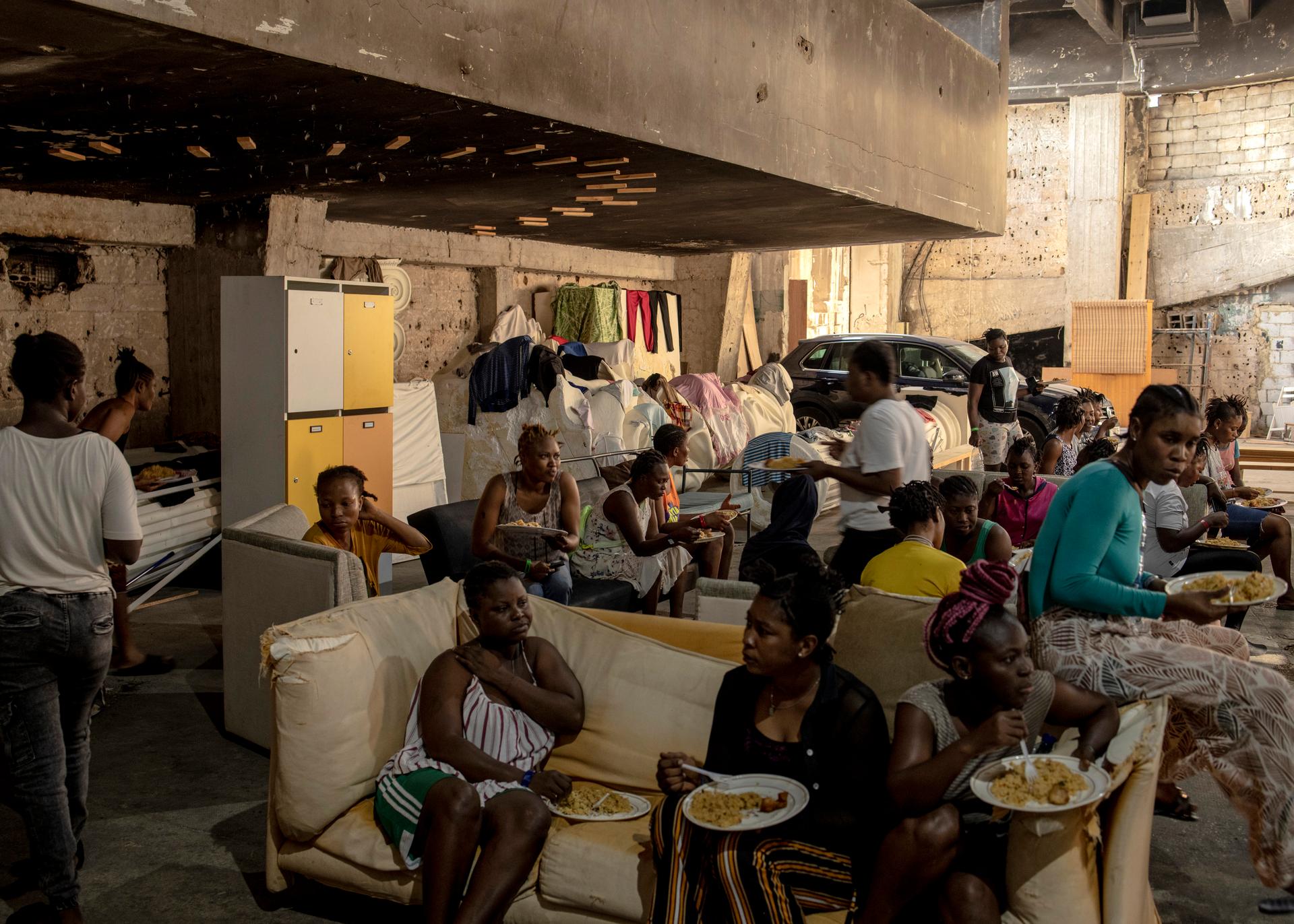 In a warehouse housing mainly domestic workers from Sierra Leone, in Hazmieh, a southern suburb of Beirut, on October 15, 2024.