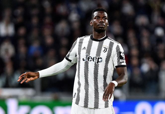 Paul Pogba, durante a primeira mão das semifinais da Liga Europa entre Juventus Torino e Sevilla, em Torino, 11 de maio de 2023.