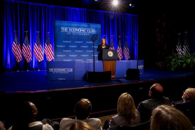 Vice-presidente dos EUA, Kamala Harris, em Pittsburgh, Pensilvânia, 25 de setembro de 2024. 