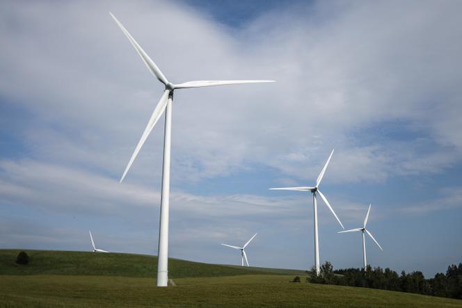 Des éoliennes implantées près de Salles-Curan (Averon), le 1er juin 2023.