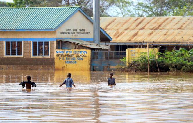 Une école inondée à Mororo, au Kenya, en novembre 2023.