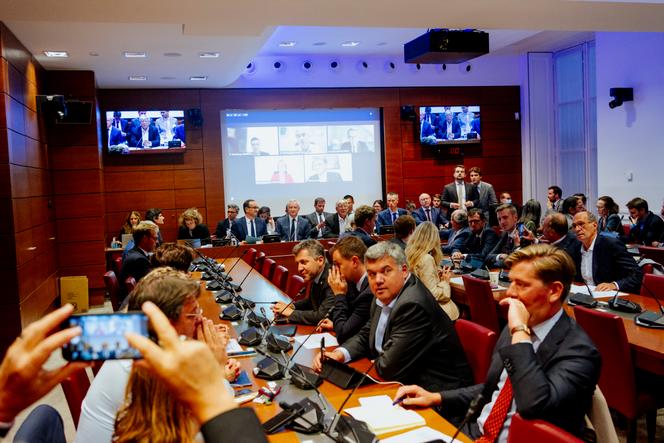The Assemblée Nationale's Finance Committee, during a hearing for Bruno Le Maire, outgoing finance minister, and Thomas Cazenave, outgoing junior public accounts minister, in Paris, France, on September 9, 2024