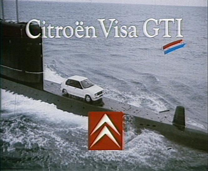 Capture d’écran de la publicité Citroën Visa GTI de l’agence RSCG, produite par BBD Productions et réalisée par le cinéaste Jean Becker en 1985.