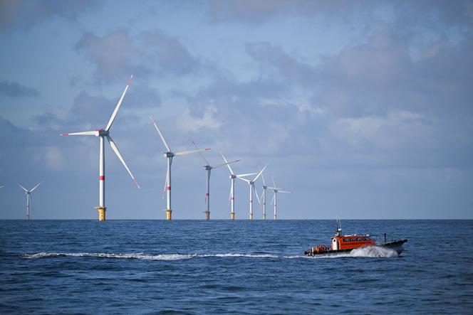 Parque eólico, na costa de Fécamp (Seine-Maritime), 18 de outubro de 2024. 