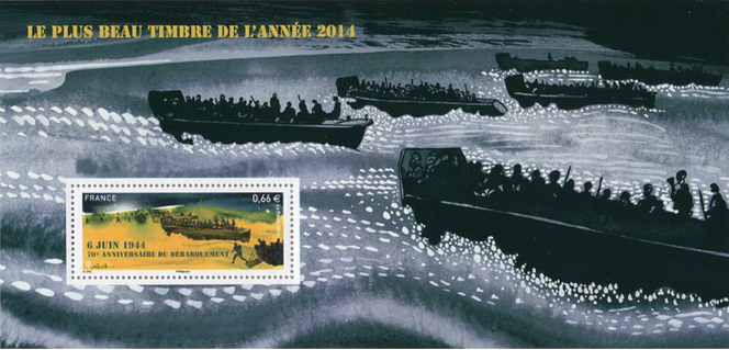 « 70e anniversaire du débarquement », timbre de Nicolas Vial (2015).