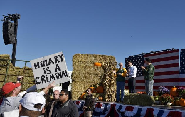 Ron Johnson, Paul Ryan and Scott Walker appear at the end of the Republican Party of Wisconsin's 1st Congressional District Fall Festival in October 2016