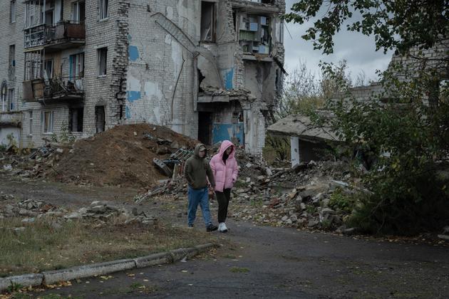 Izium, Kharkiv region in Ukraine on October 19, 2024.