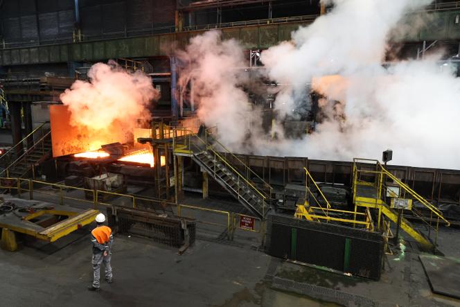 Siderúrgica do grupo siderúrgico ArcelorMittal em Florange, leste da França, em 4 de abril de 2024.