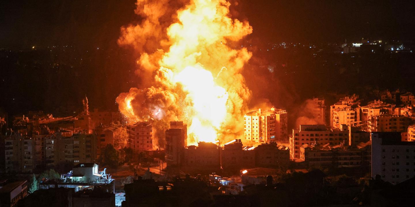 Nowa seria izraelskich nalotów na południowe przedmieścia Bejrutu; Zespół zniszczonych budynków