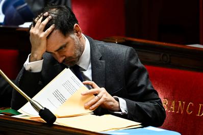  Le ministre du budget, Laurent Saint-Martin, à l’Assemblée nationale, à Paris, le 24 octobre 2024.