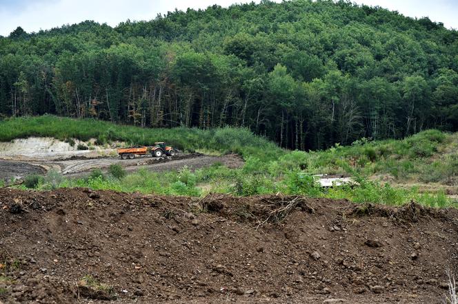 Lors de la remise en état du site de Sivens après l’abandon du projet de barrage, à Lisle-sur-Tarn (Tarn), le 31 août 2017. 