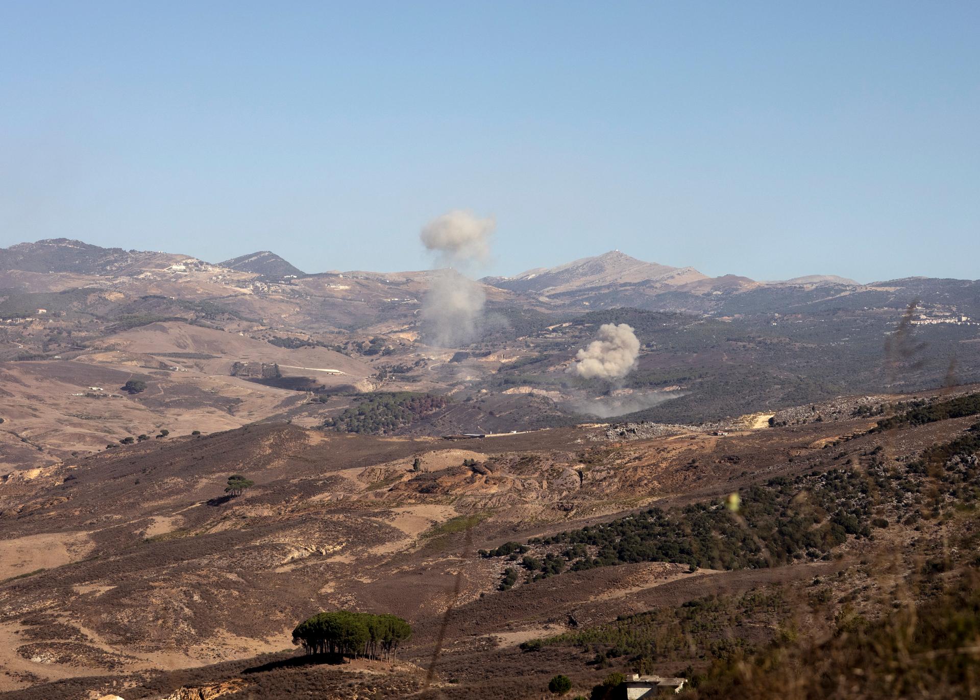 Israeli bombing raids in southern Lebanon, a few kilometers from the border with Israel, on October 23, 2024.