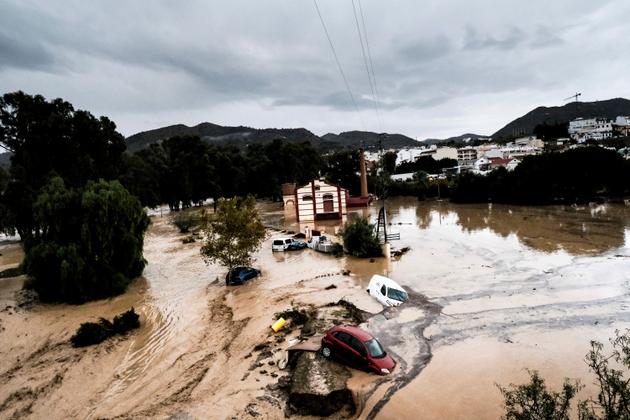 After flooding in the town of Alora near Málaga on October 29, 2024.