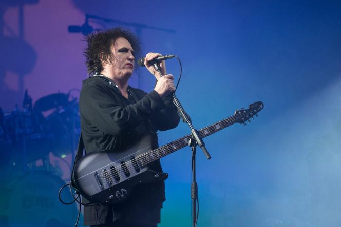 Robert Smith, vocalista do lendário grupo The Cure no Festival de Glastonbury, 30 de junho de 2019.