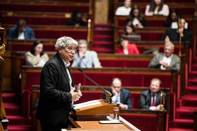 O presidente (LFI) do comitê de finanças, Eric Coquerel, na Assembleia Nacional, em Paris, 21 de outubro de 2024.