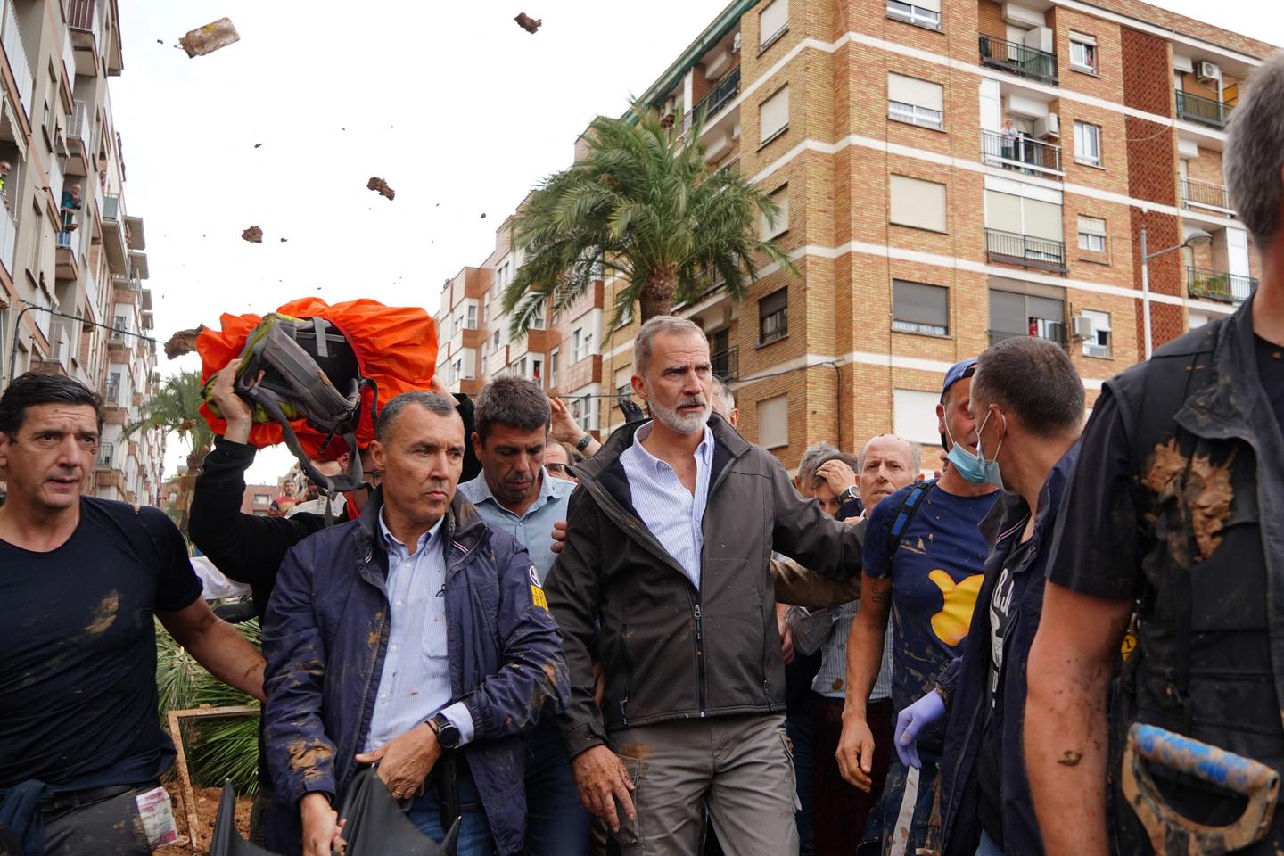 Angry flood survivors throw mud and insults at Spain's King Felipe
