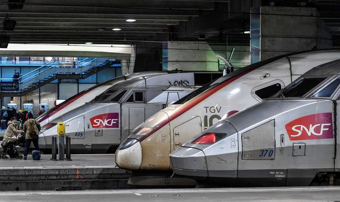 Des TGV à la gare Montparnasse, à Paris, le 2 janvier 2020.