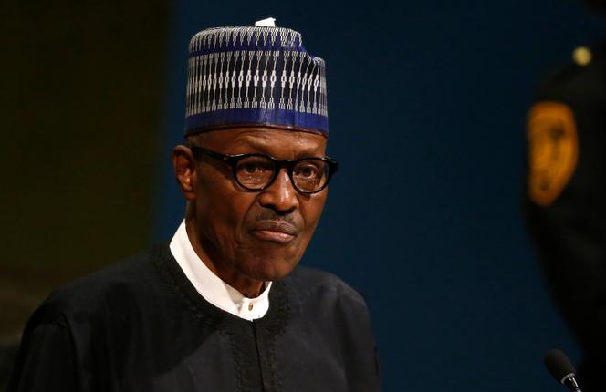 Le président nigérian Muhammadu Buhari au siège de l’ONU à New York, aux États-Unis, le 19 septembre 2017. 